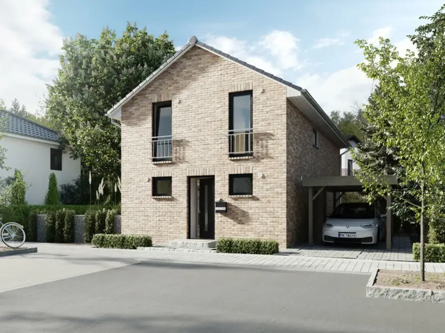 Aura 125 mit Sicht von der Straße und optionalem Carport